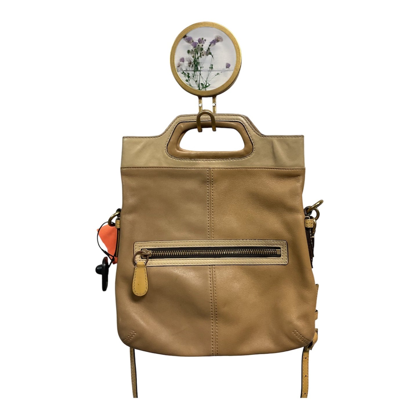 Crossbody Designer By Coach In Tan, Size:Medium