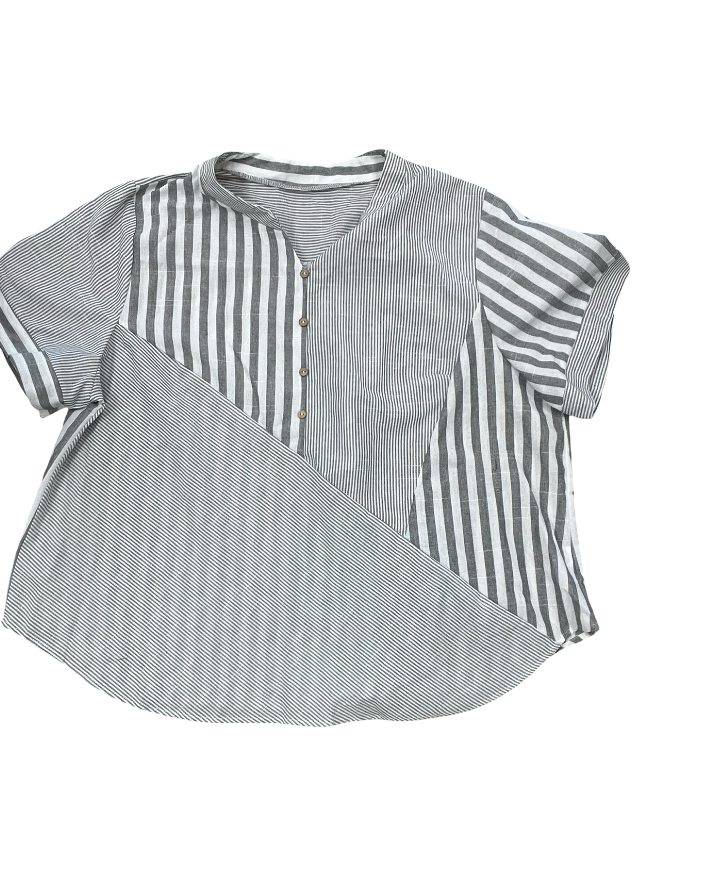 Top Ss By Shein In Grey & White, Size:4X