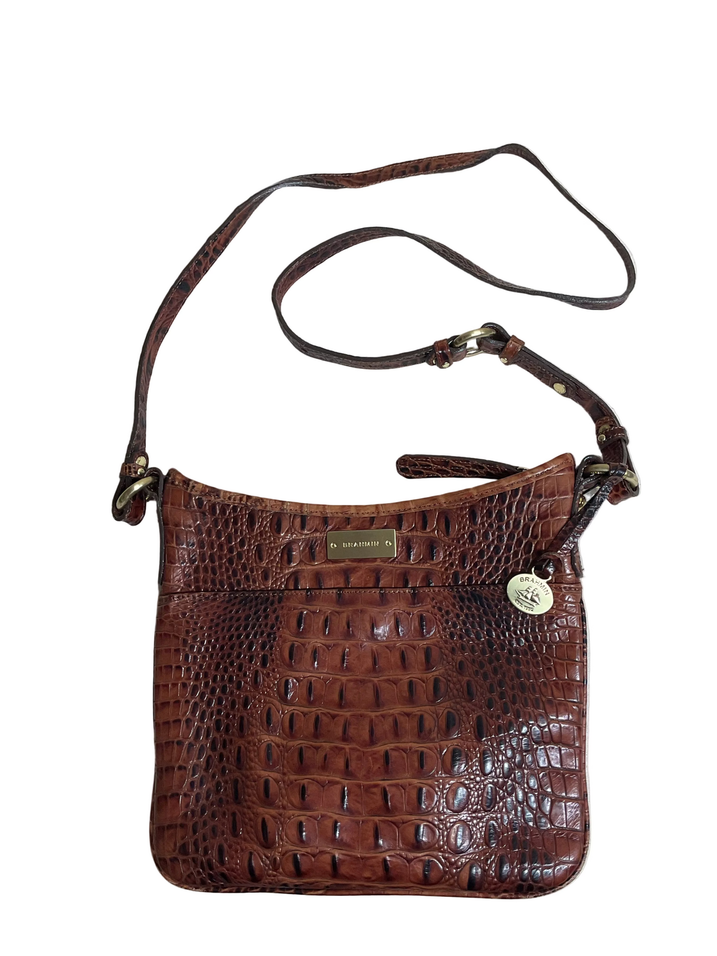 Crossbody Designer By Brahmin In Brown, Size:Medium