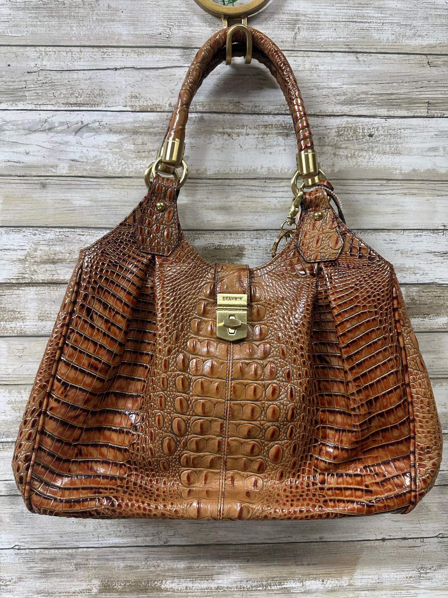 Handbag Designer By Brahmin In Brown, Size:Large