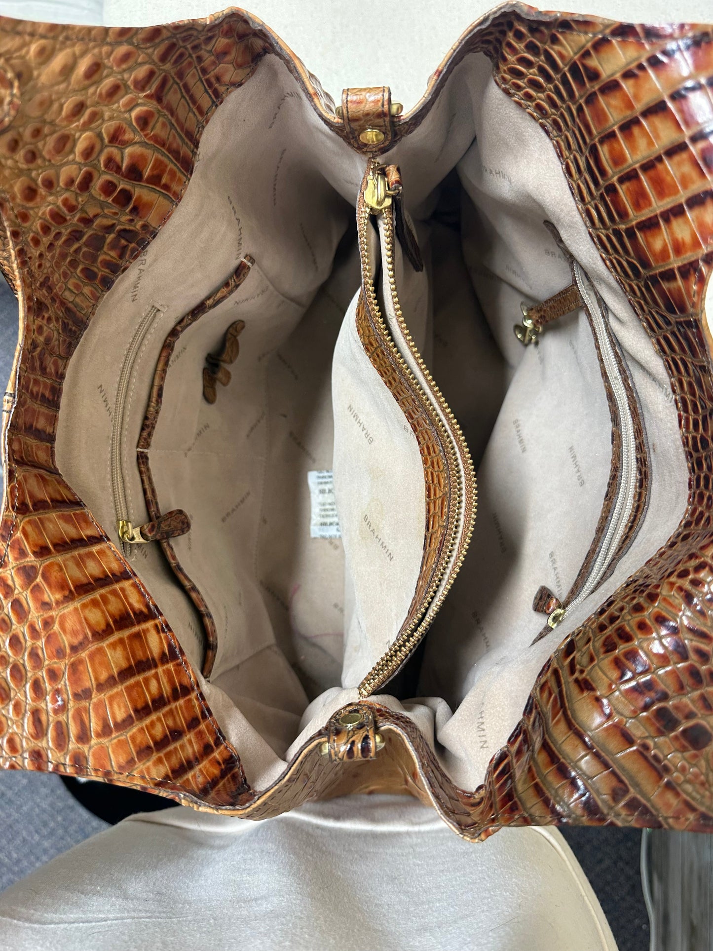 Handbag Designer By Brahmin In Brown, Size:Large