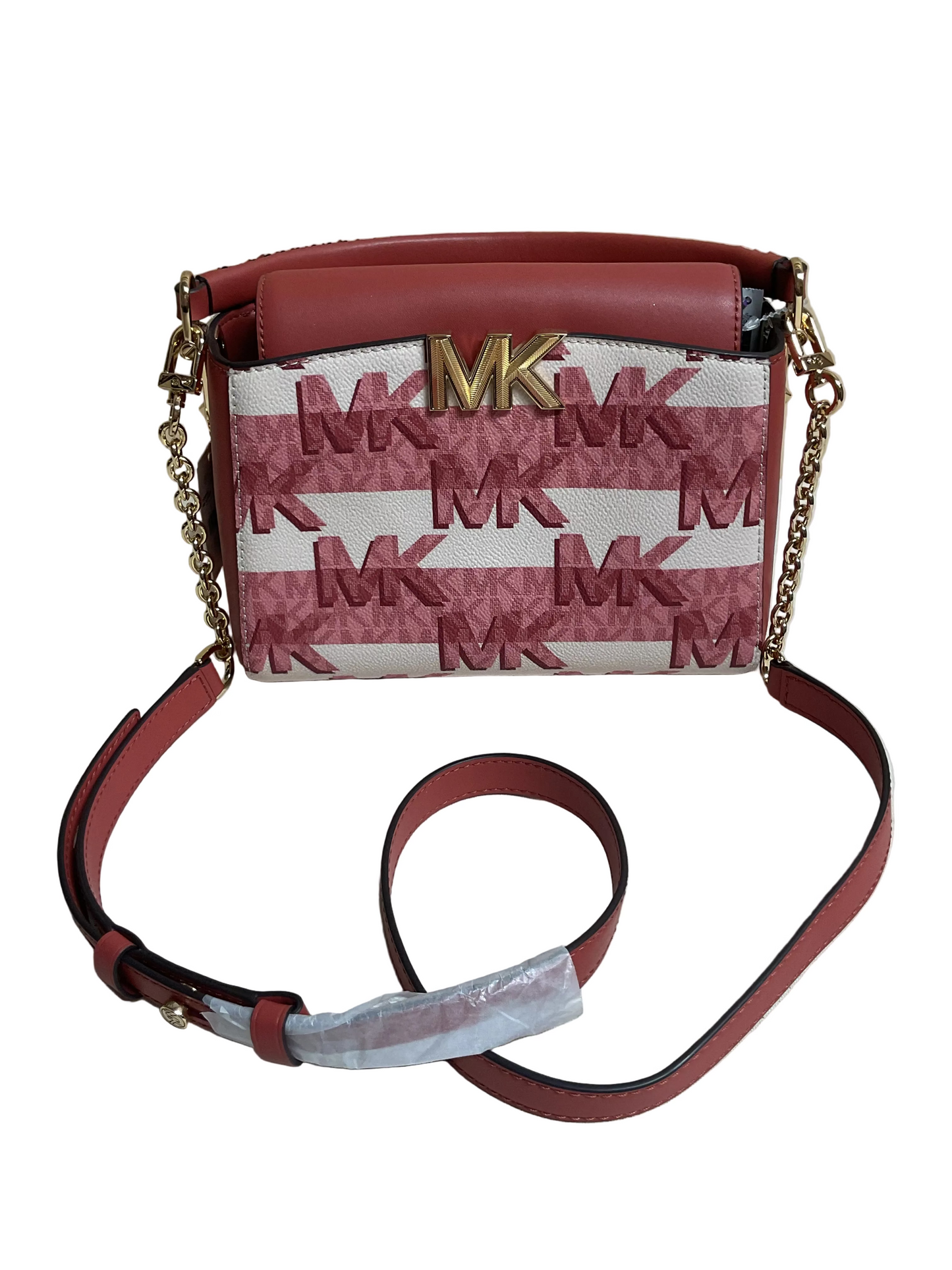 Crossbody Designer By Michael Kors In Pink & White, Size:Small