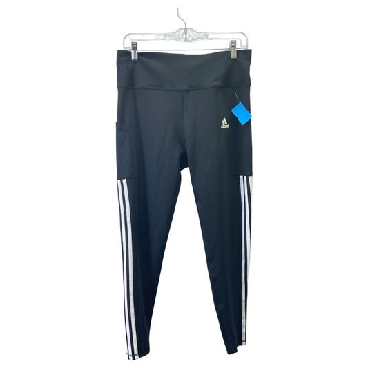 Athletic Leggings By Adidas In Black & White, Size:L
