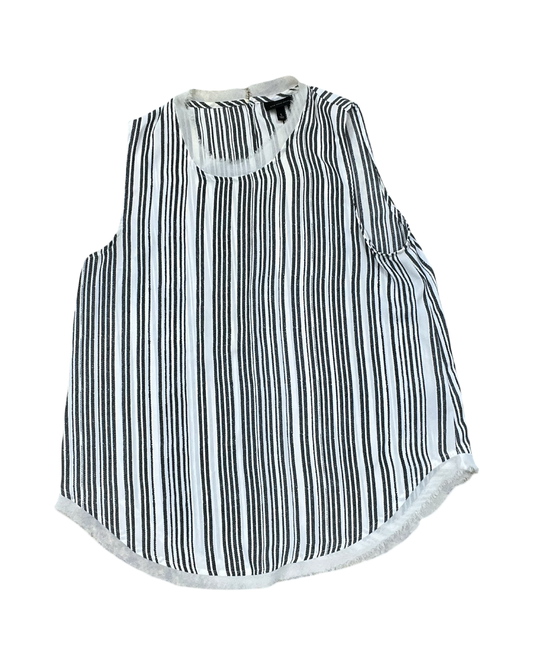 Top Sleeveless By Who What Wear In Black & White, Size:S
