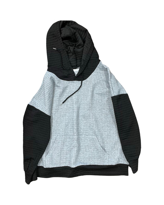 Sweatshirt Hoodie By Clothes Mentor In Black & Grey, Size:2X