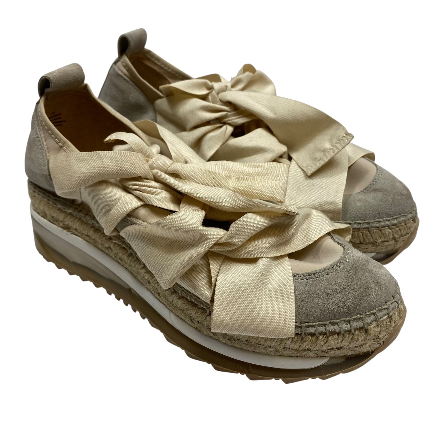 Shoes Heels Platform By Free People In Cream & Grey, Size:7.5