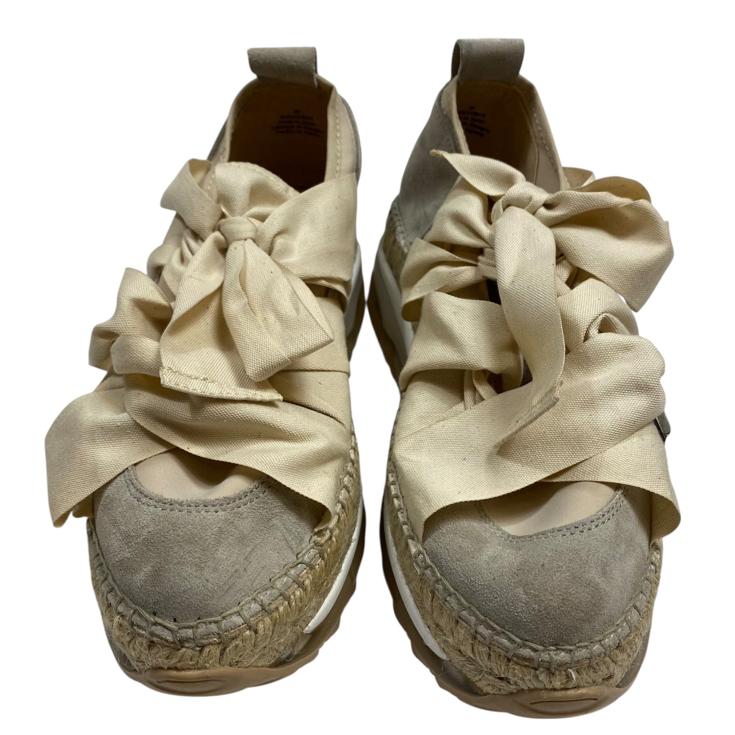 Shoes Heels Platform By Free People In Cream & Grey, Size:7.5