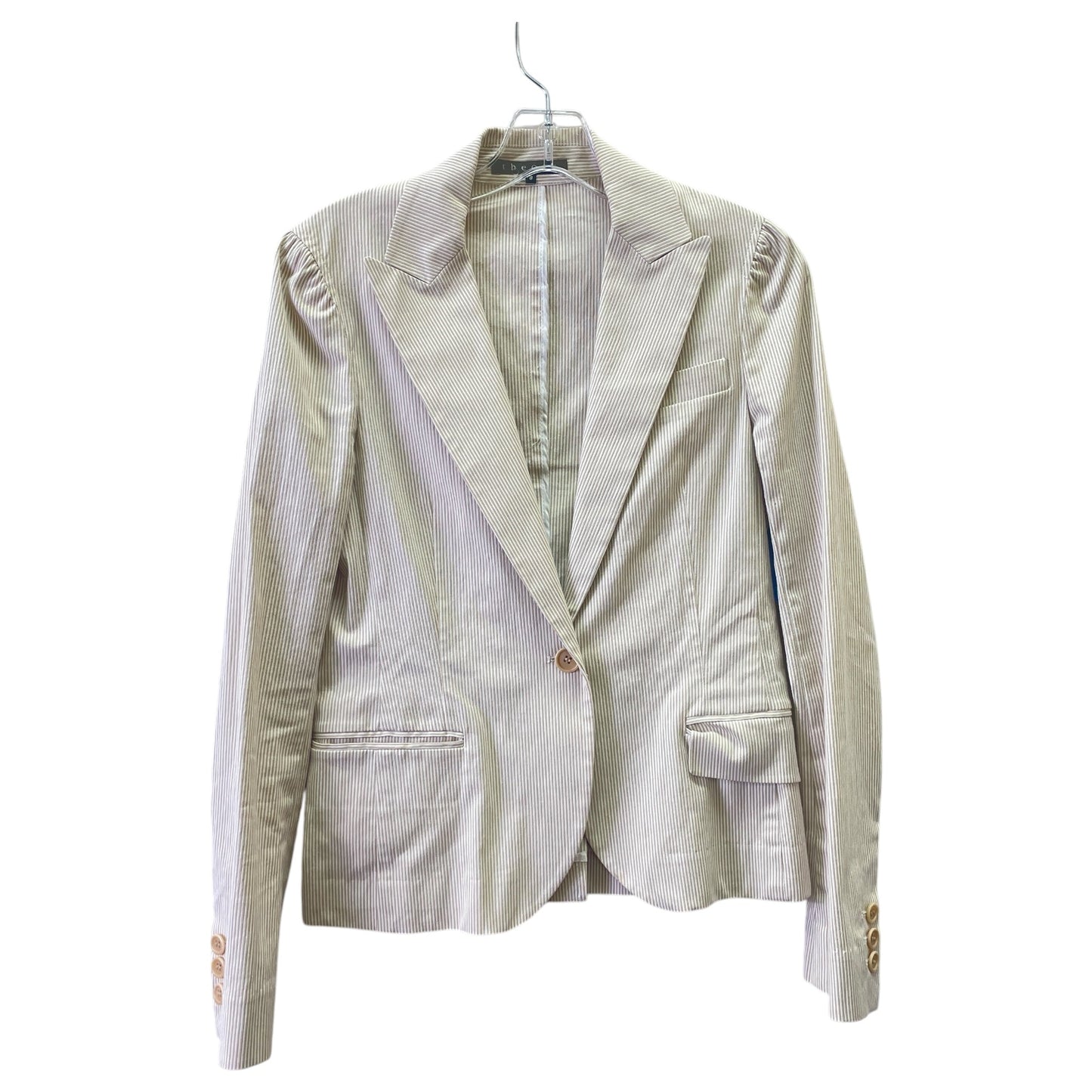 Blazer By Theory In Tan & White, Size:M