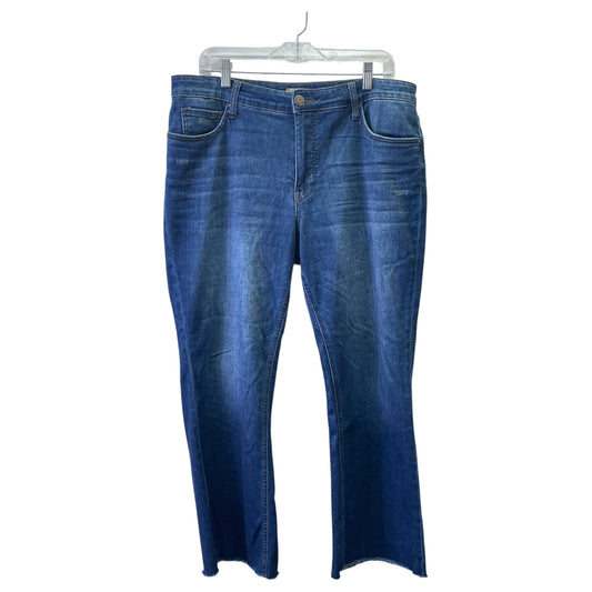 Jeans Flared By Kut In Blue Denim, Size:14