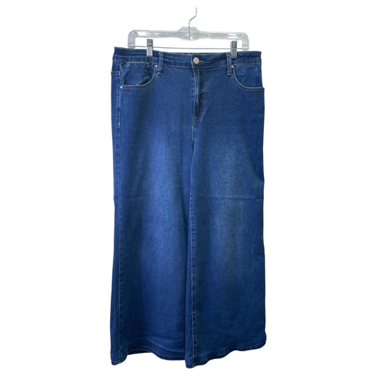 Jeans Wide Leg By Risen In Blue Denim, Size:14