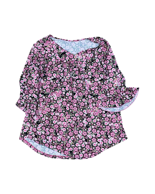 Top 3/4 Sleeve By Clothes Mentor In Floral Print, Size:Xl