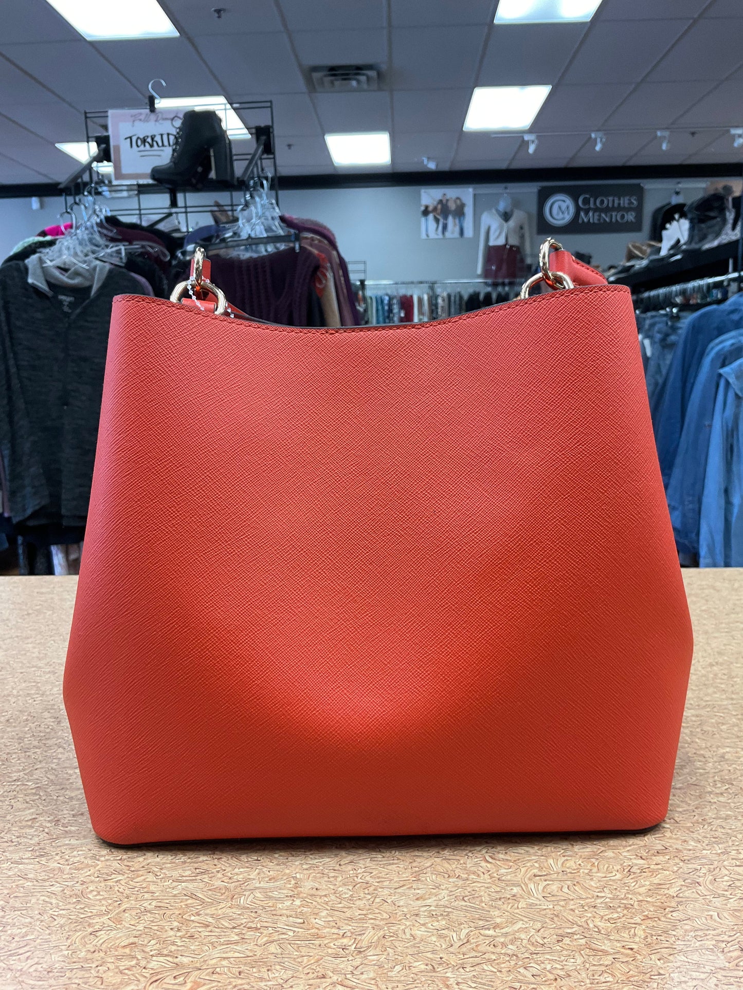 Handbag Designer By Michael Kors In Orange, Size:Medium