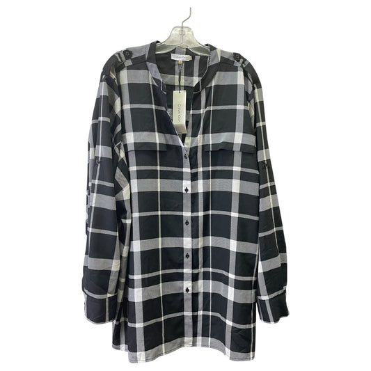 Top Ls By Calvin Klein In Black & White, Size:3X