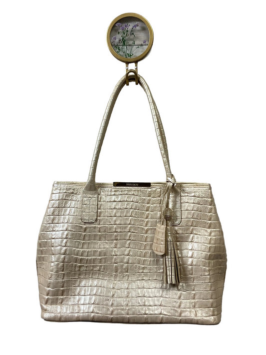 Handbag Designer By Brahmin In Gold, Size:Large