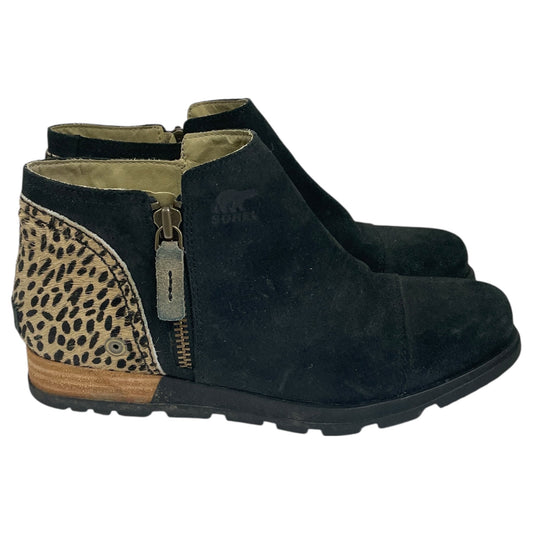 BOOTS ANKLE FLATS by SOREL in BLACK, Size:7.5