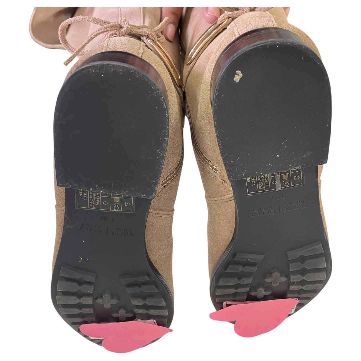 Boots Knee Flats By White House Black Market In Beige, Size:7.5