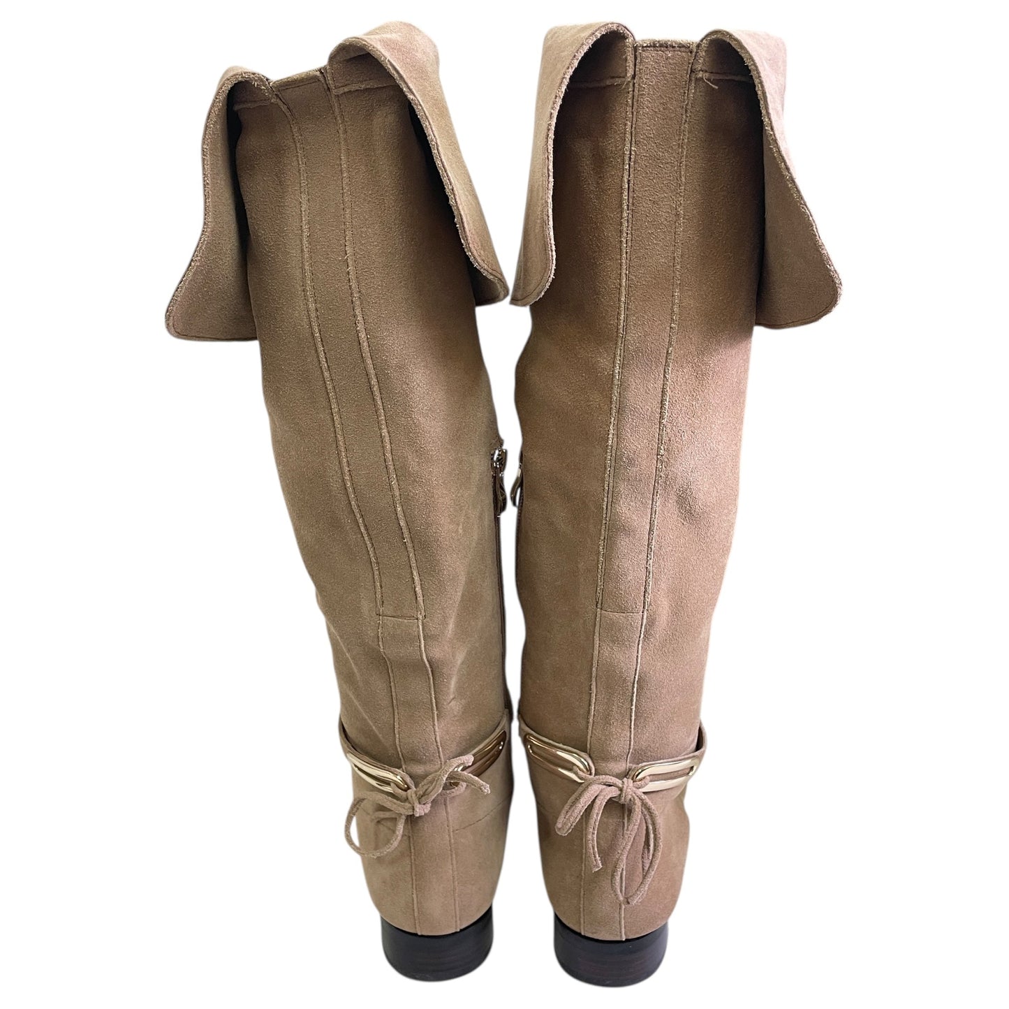 Boots Knee Flats By White House Black Market In Beige, Size:7.5