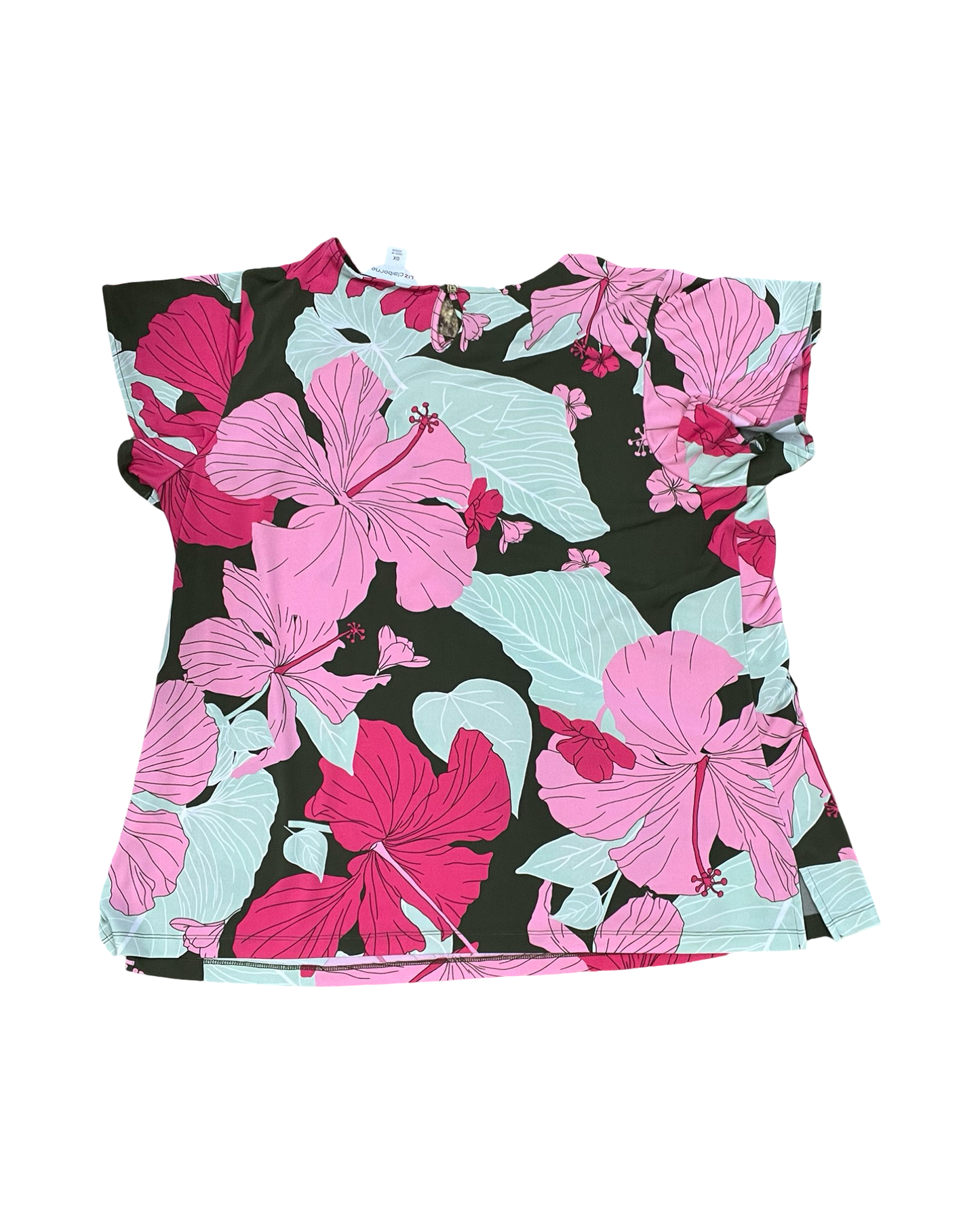 Top Ss By Liz Claiborne In Green & Pink, Size:1