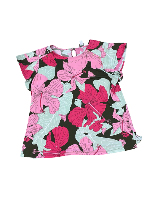 Top Ss By Liz Claiborne In Green & Pink, Size:1