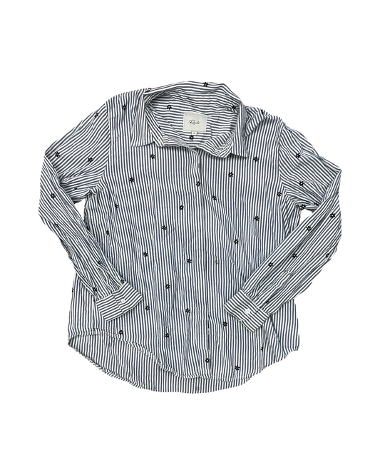 Blouse Ls By Rails In Blue & White, Size:Xl