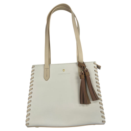 Handbag Leather By Spartina In Cream, Size:Medium