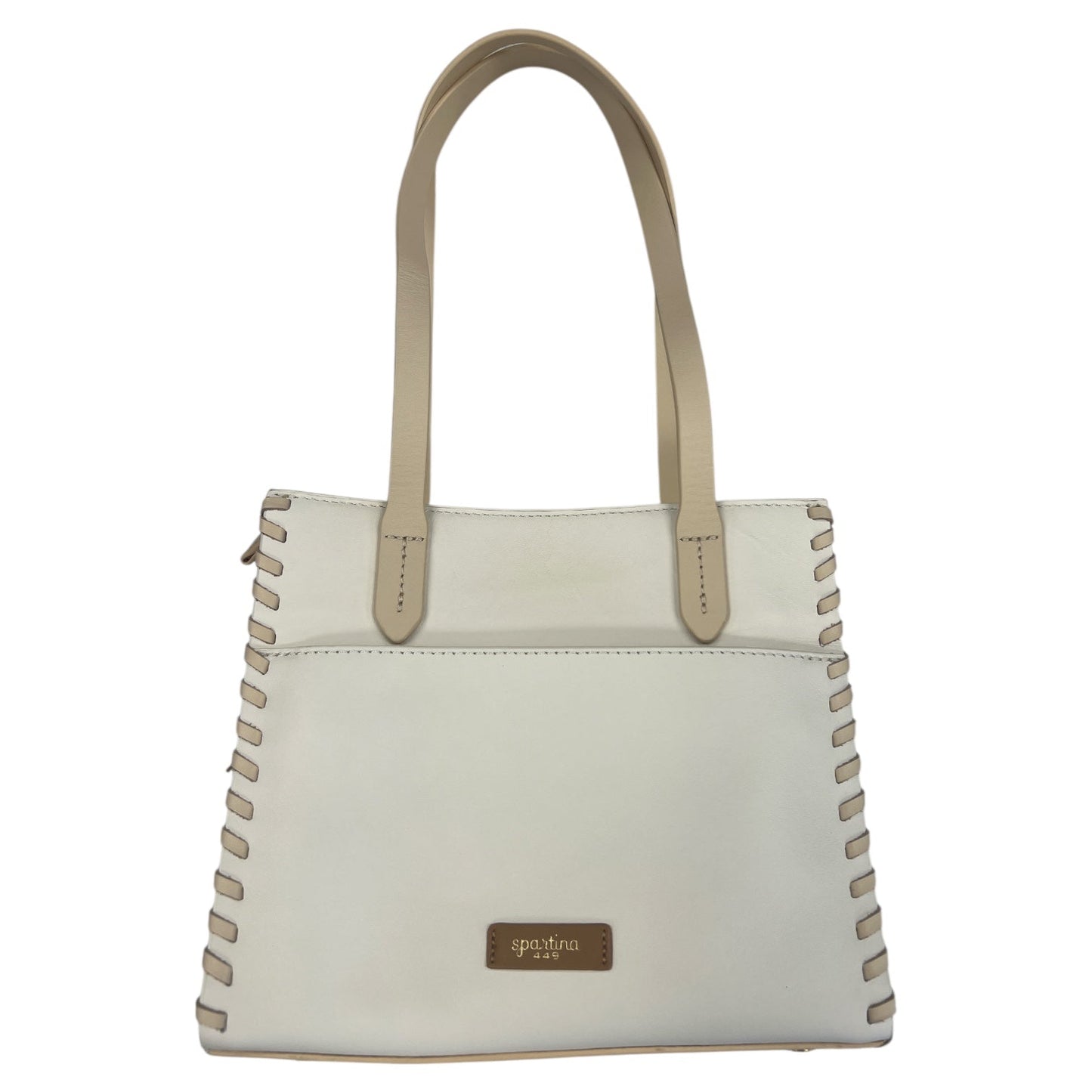 Handbag Leather By Spartina In Cream, Size:Medium