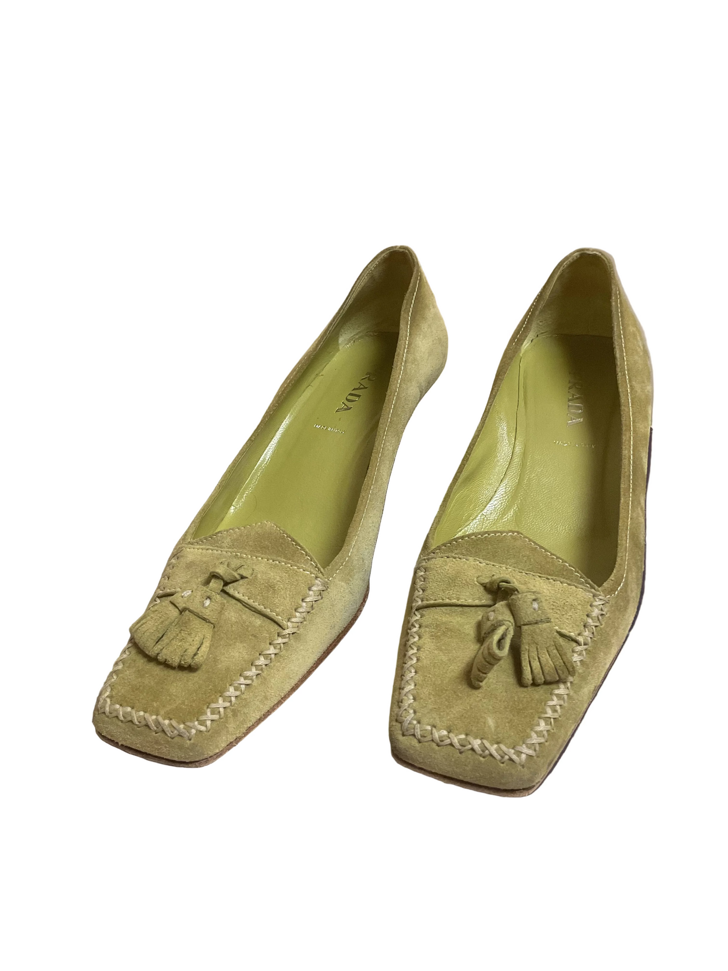 Shoes Luxury Designer By Prada In Green, Size:8
