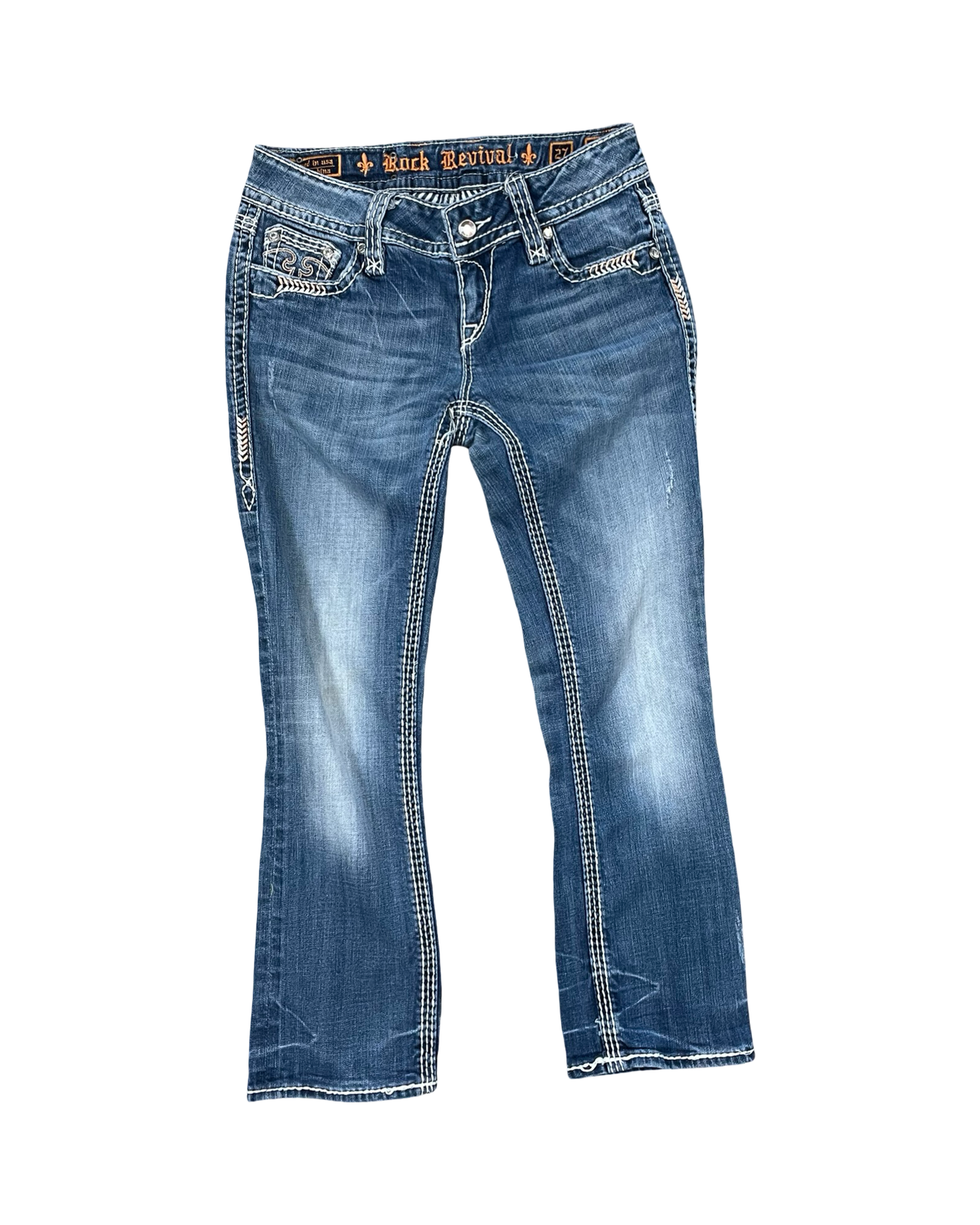 Jeans Straight By Rock Revival In Blue Denim, Size:4