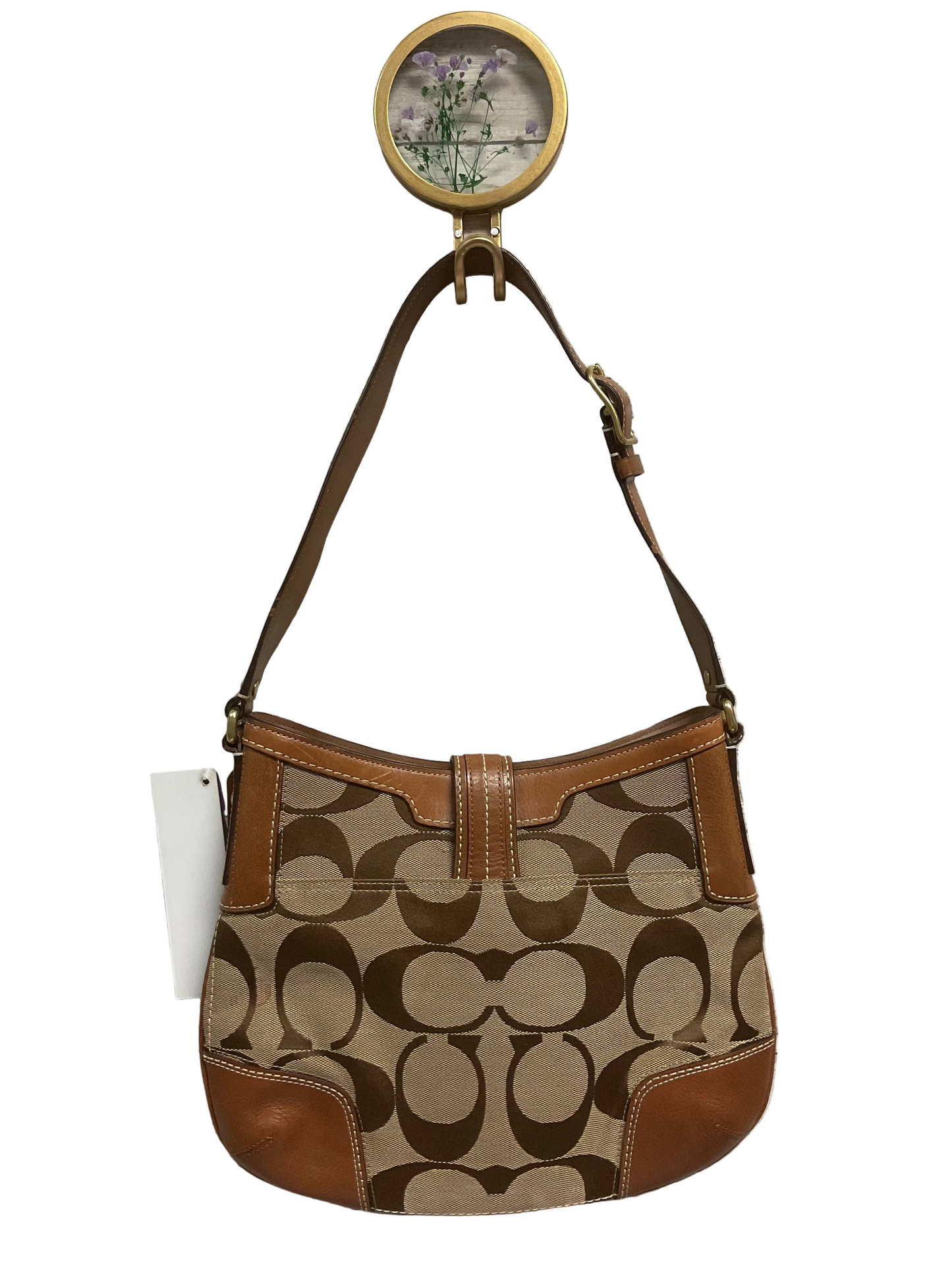 Handbag Designer By Coach In Brown & Cream, Size:Small