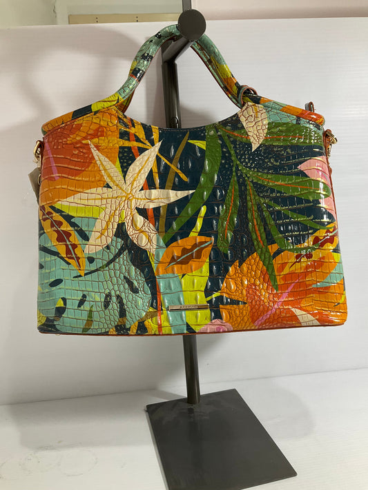 Crossbody Designer By Brahmin In Tropical Print, Size:Medium