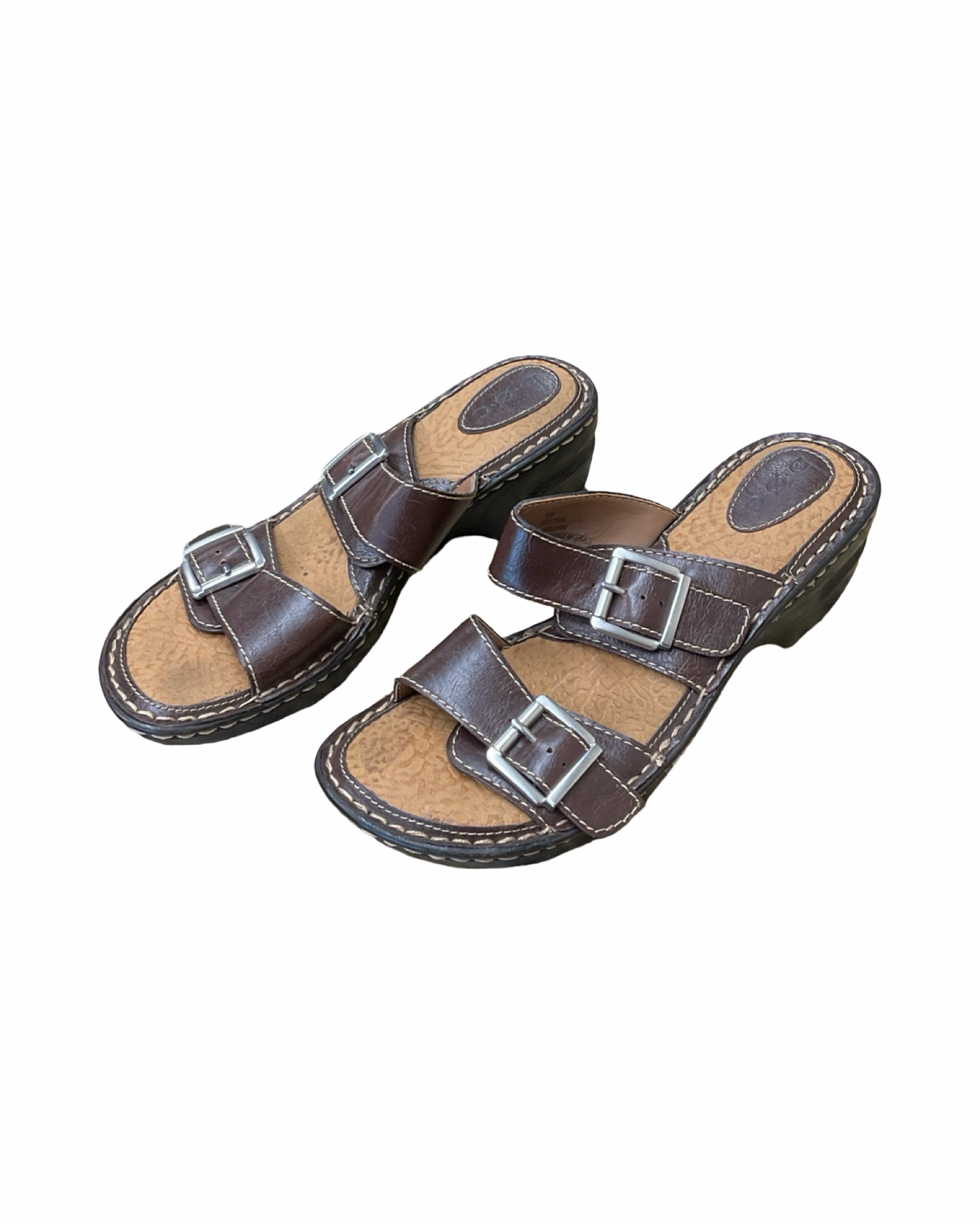 Sandals Heels Wedge By Boc In Brown, Size:10