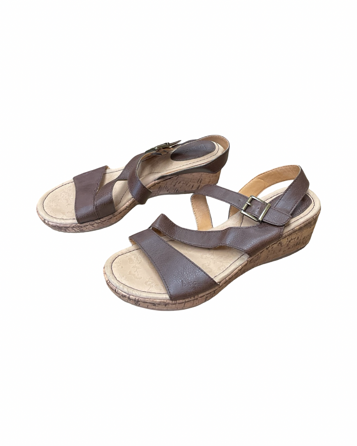 Sandals Heels Wedge By Boc In Brown, Size:10