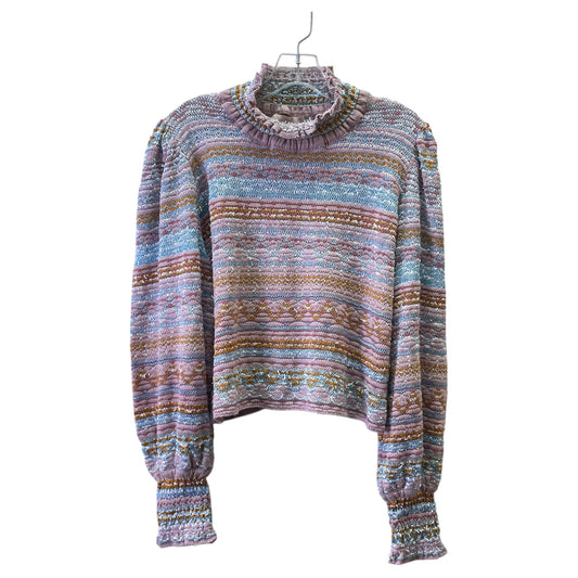 Sweater By Anthropologie In Blue & Pink, Size:L