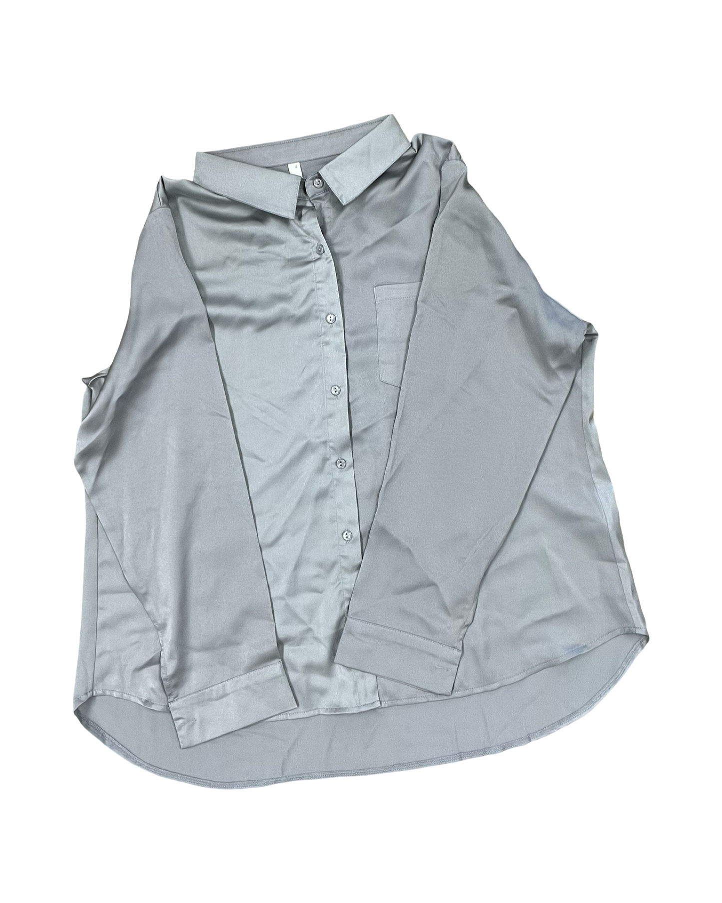 Blouse Ls By Clothes Mentor In Grey, Size:Xl