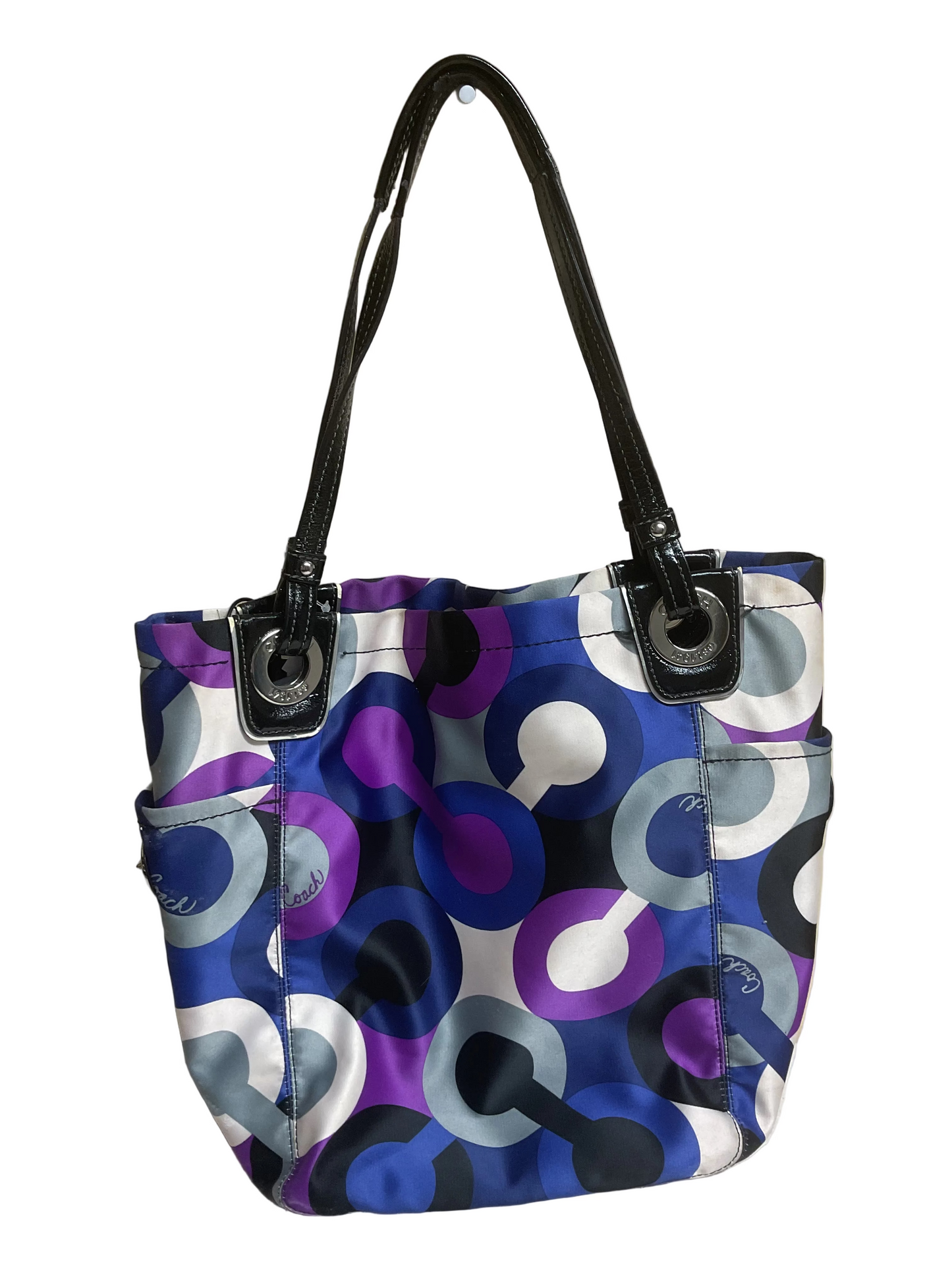 Handbag Designer By Coach In Blue & Purple, Size:Medium