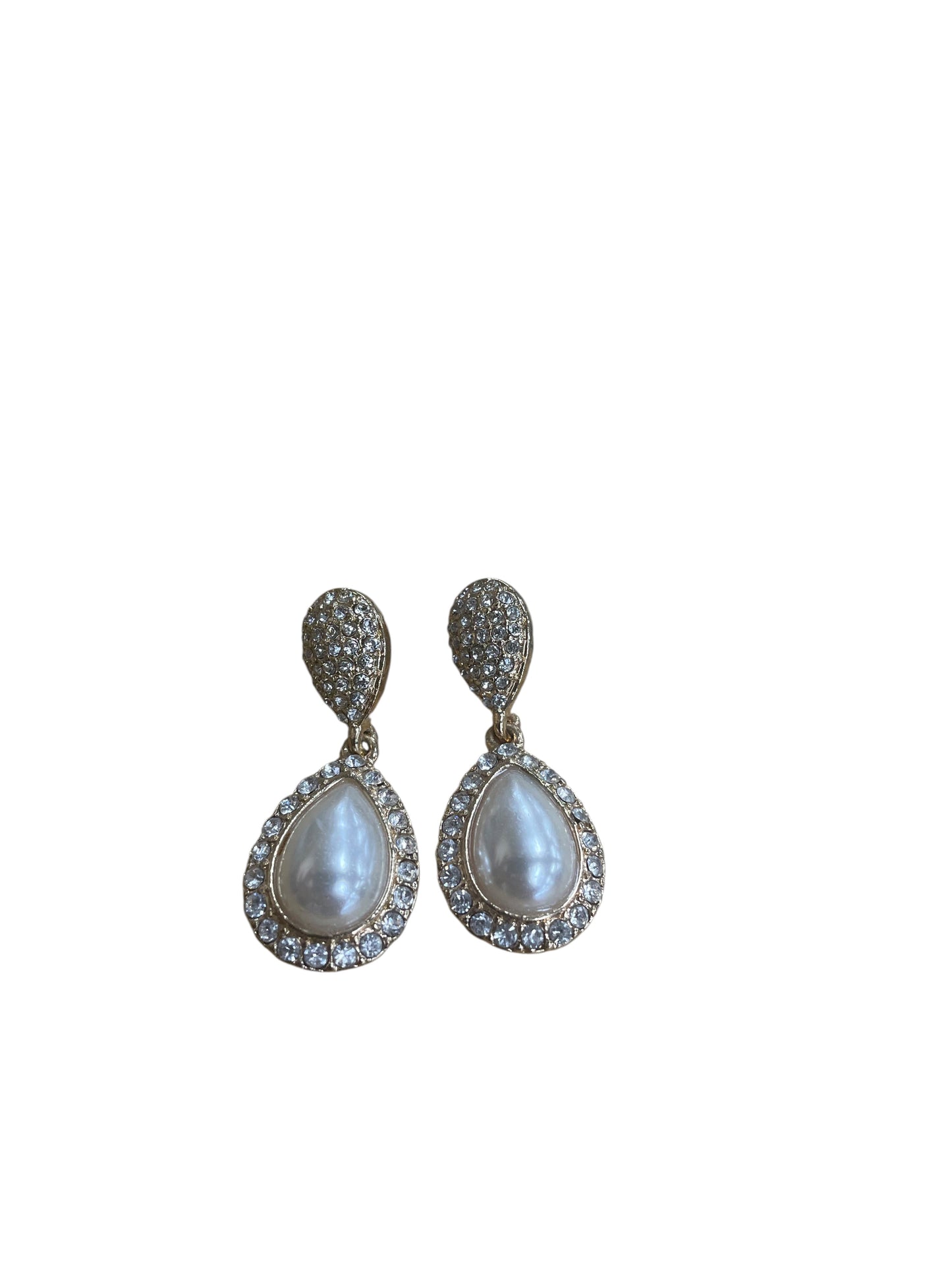 Earrings Dangle/Drop By Ann Taylor In Gold & White