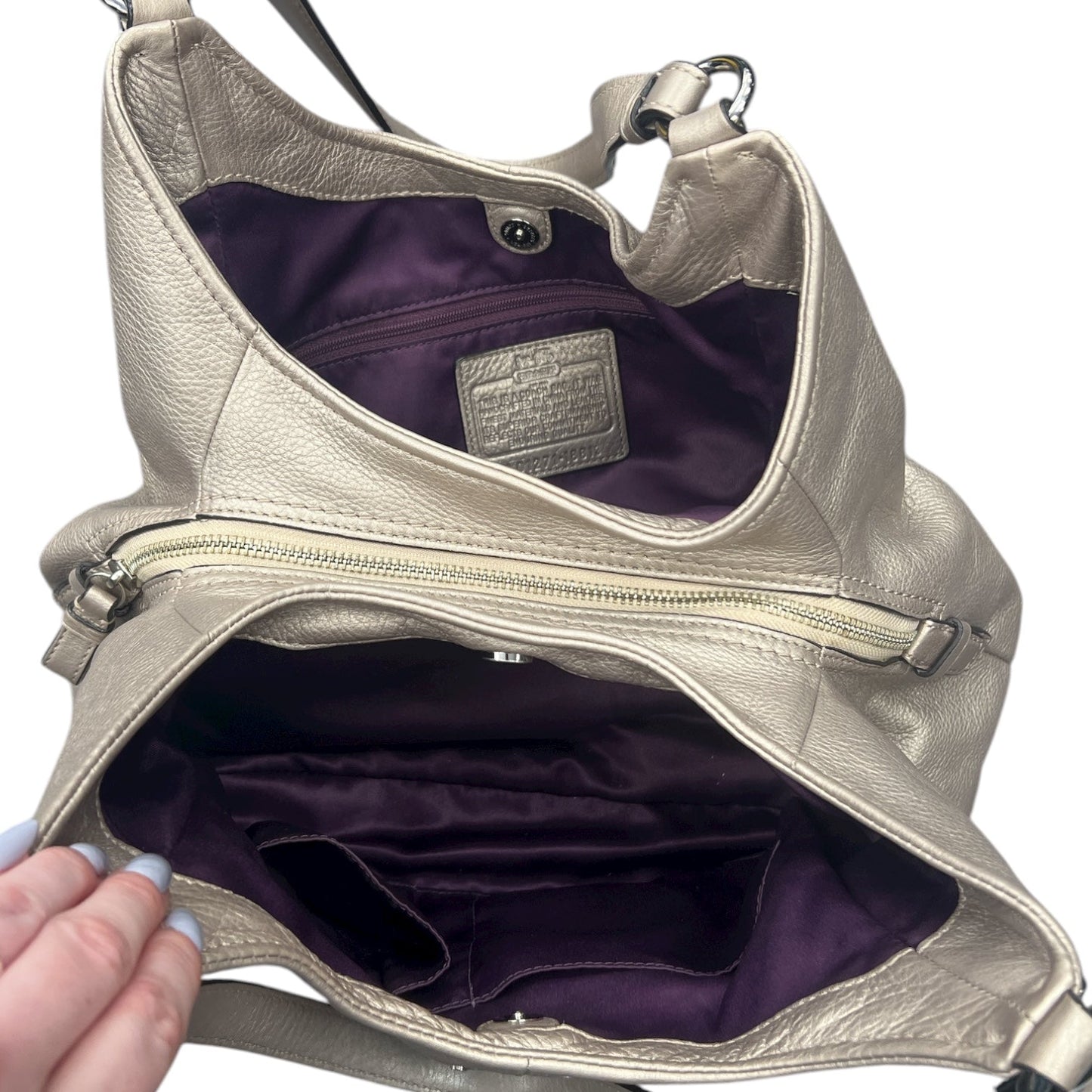 Handbag Designer By Coach In Taupe, Size:Large