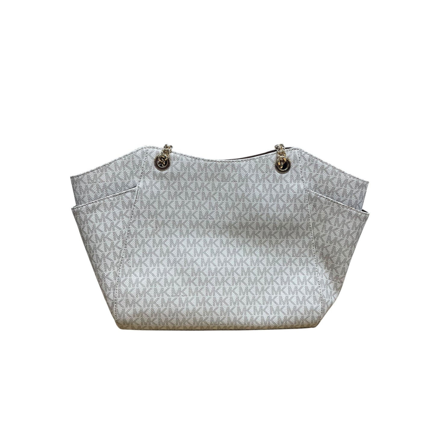 Handbag Designer By Michael Kors In Brown & Cream, Size:Medium