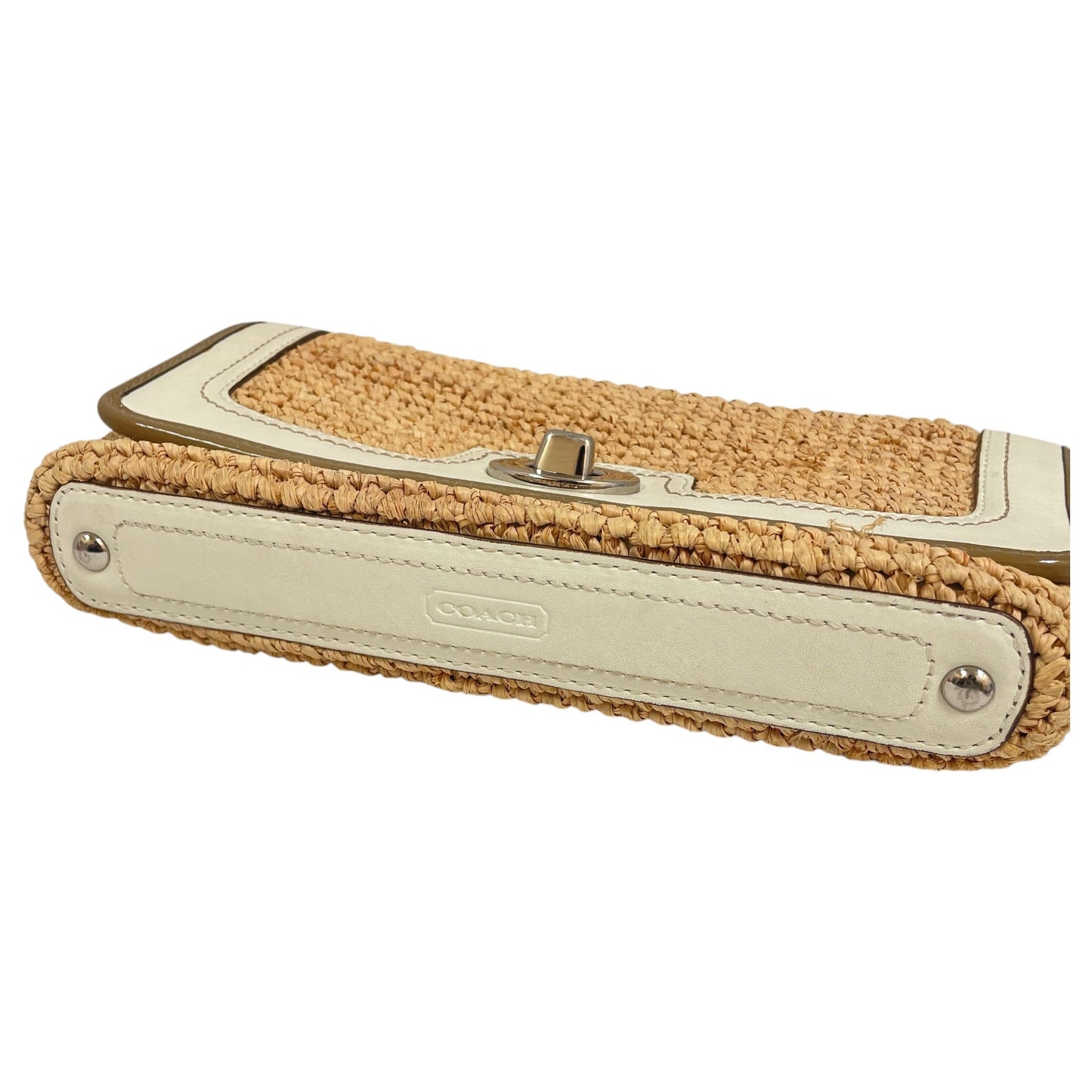 Wristlet Designer By Coach In Tan & White, Size:Medium