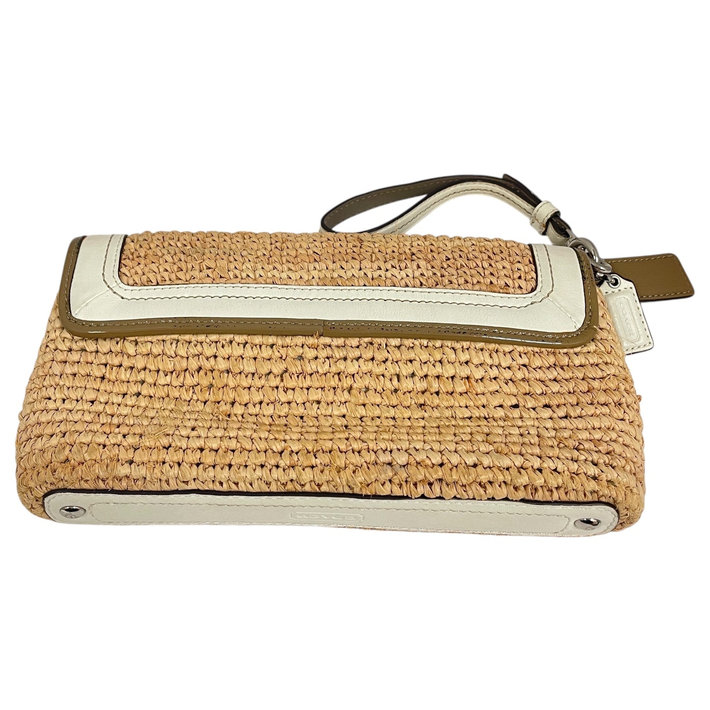 Wristlet Designer By Coach In Tan & White, Size:Medium