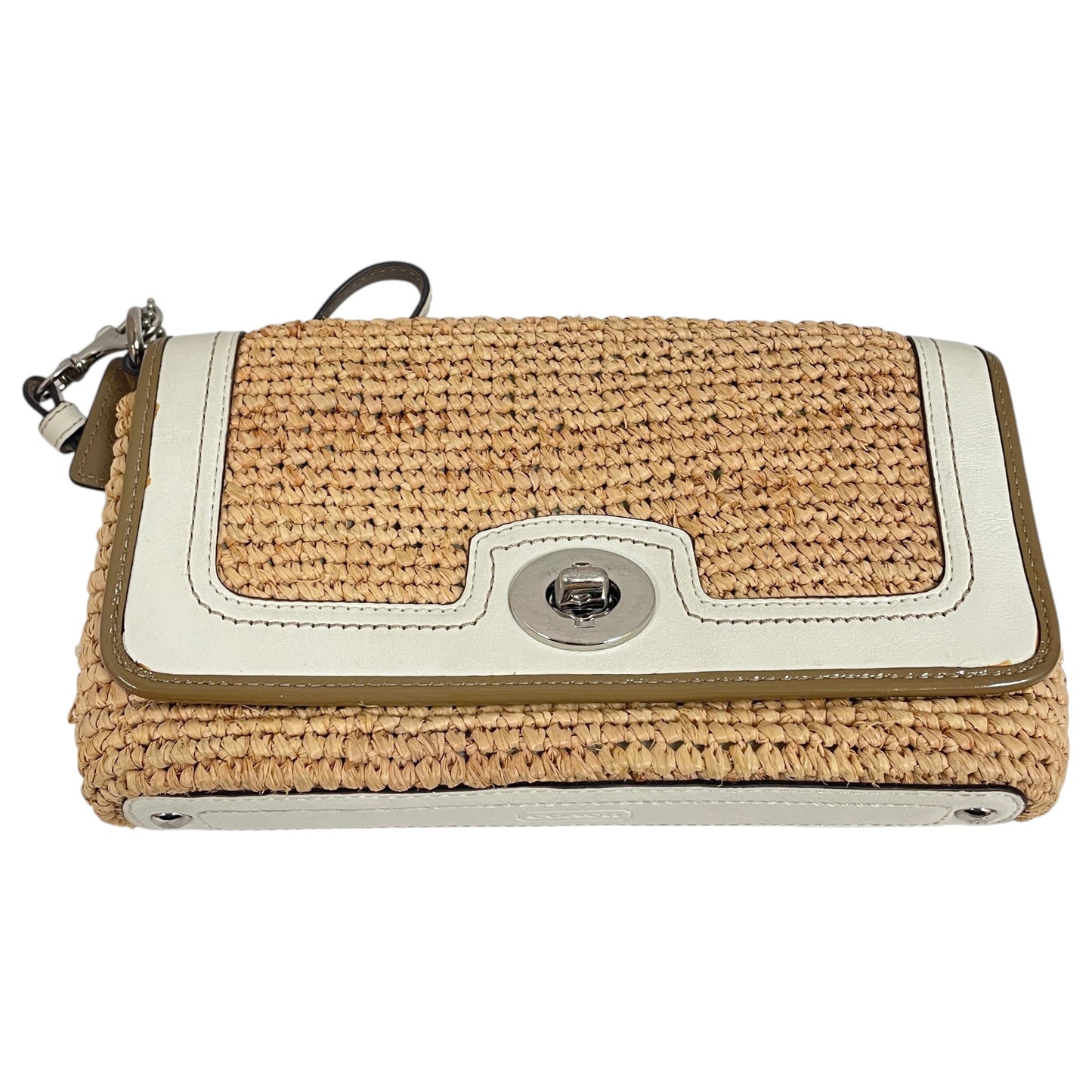 Wristlet Designer By Coach In Tan & White, Size:Medium