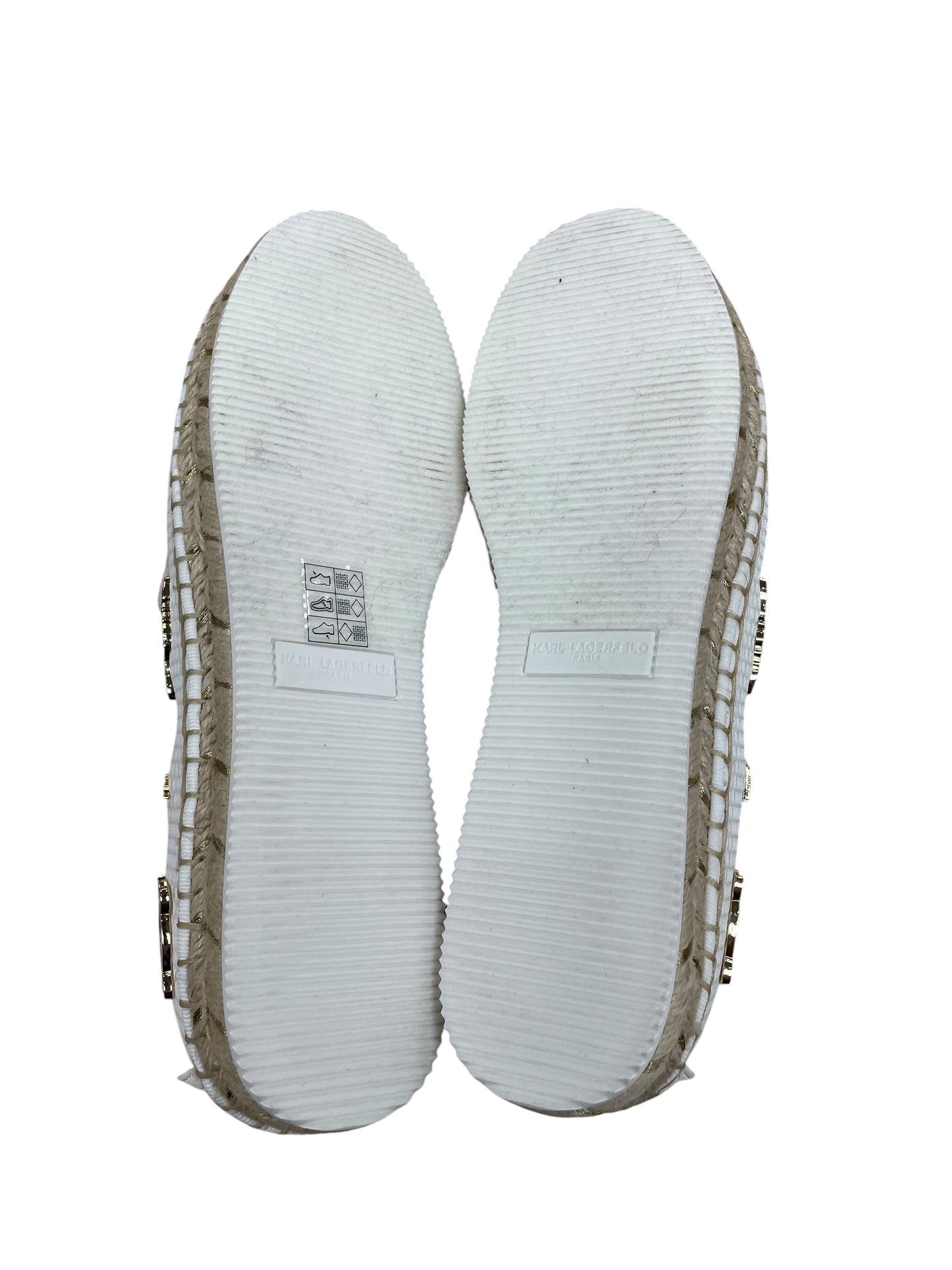 Shoes Designer By Karl Lagerfeld In White, Size:8.5