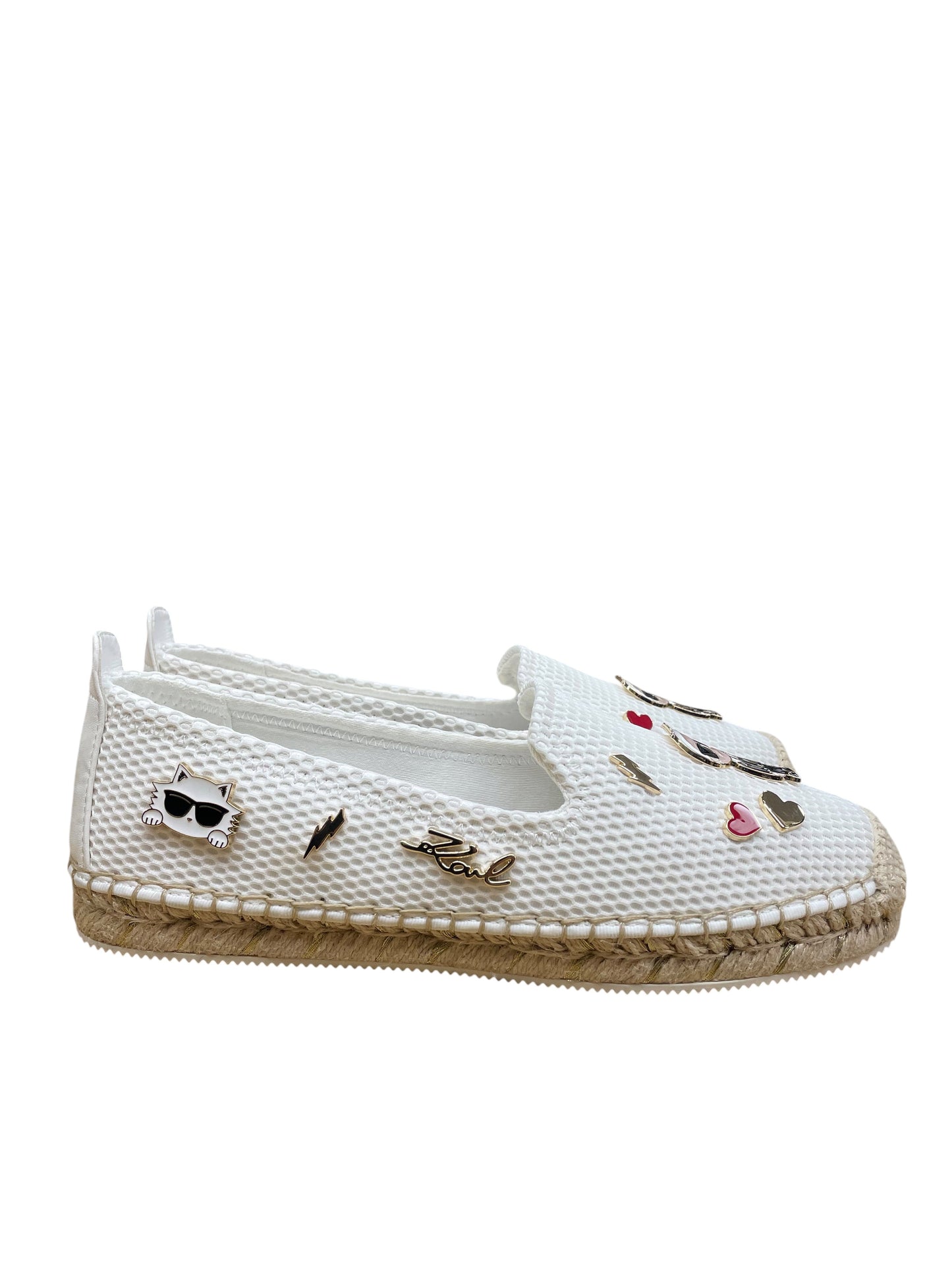 Shoes Designer By Karl Lagerfeld In White, Size:8.5