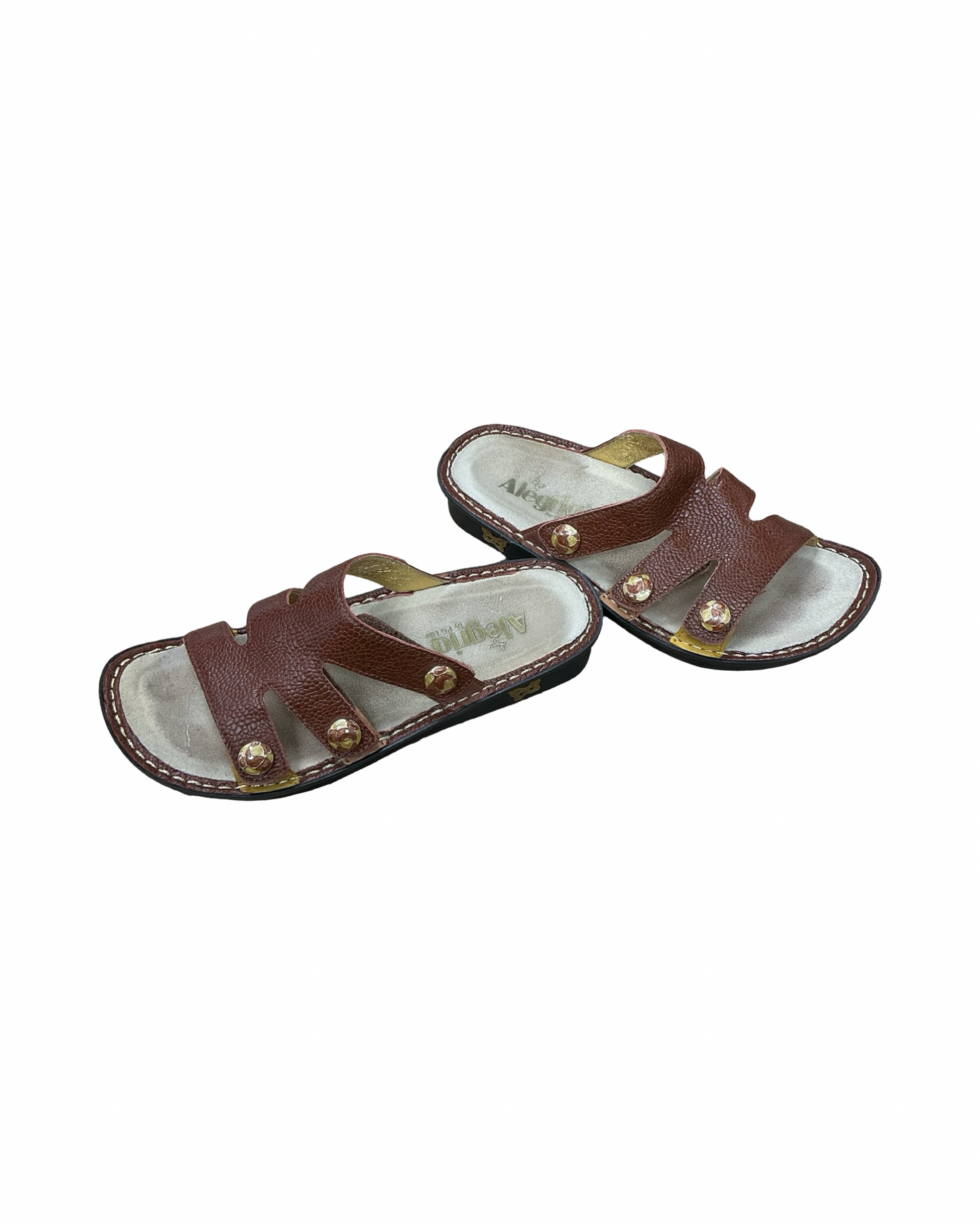 Sandals Flats By Alegria In Brown, Size:5.5