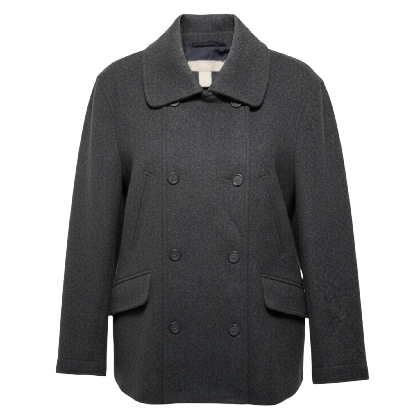 Double Breasted Wool Blend Peacoat By J. Crew In Grey, Size: S