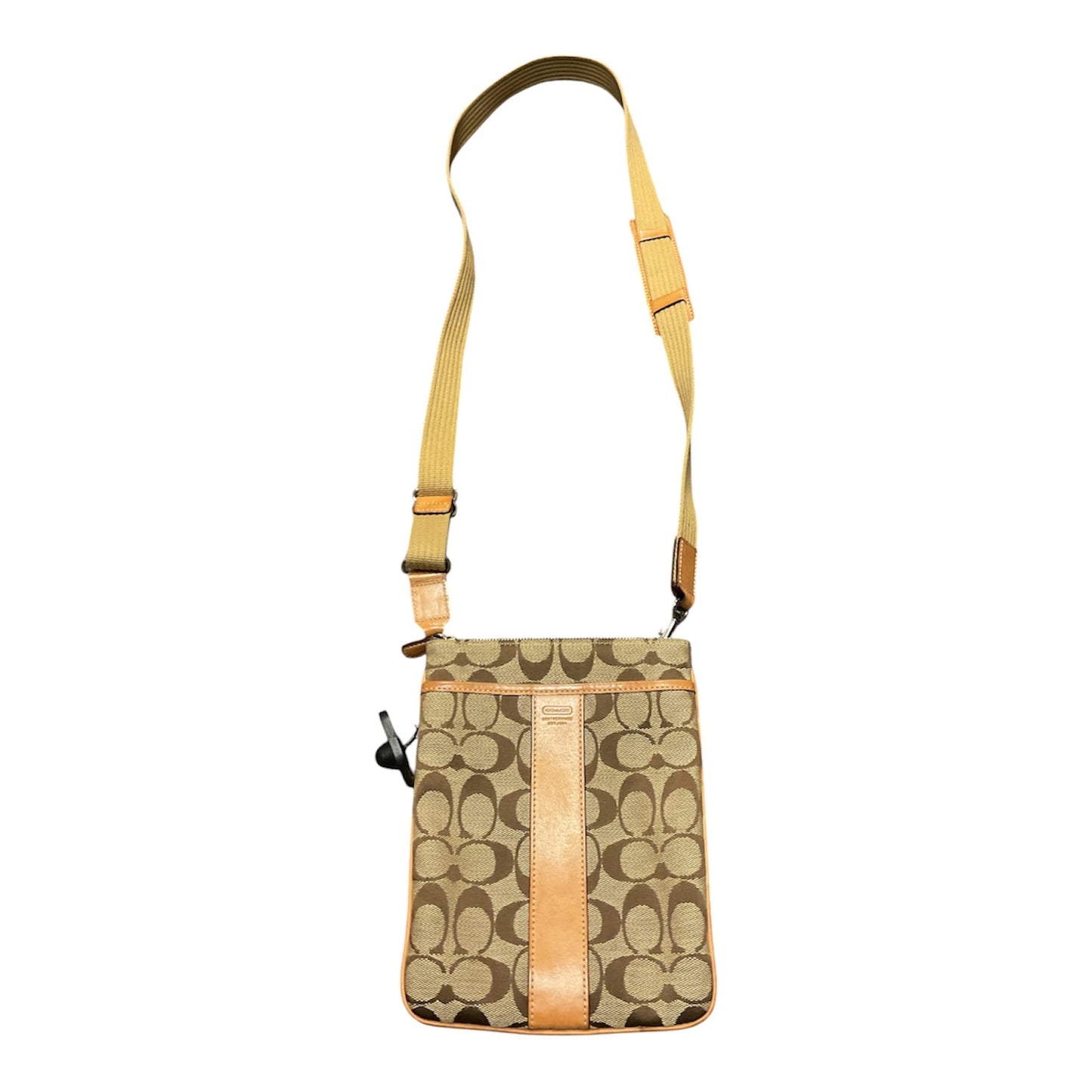 Crossbody Designer By Coach In Tan, Size:Small