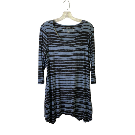 Top 3/4 Sleeve By Soma In Black & Blue, Size:M