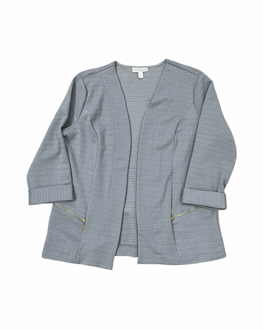 Cardigan By Dana Buchman In Grey, Size:L