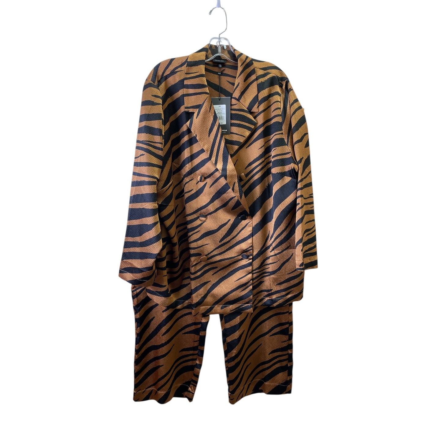 Pants Set 2Pc By Who What Wear In Animal Print, Size:20