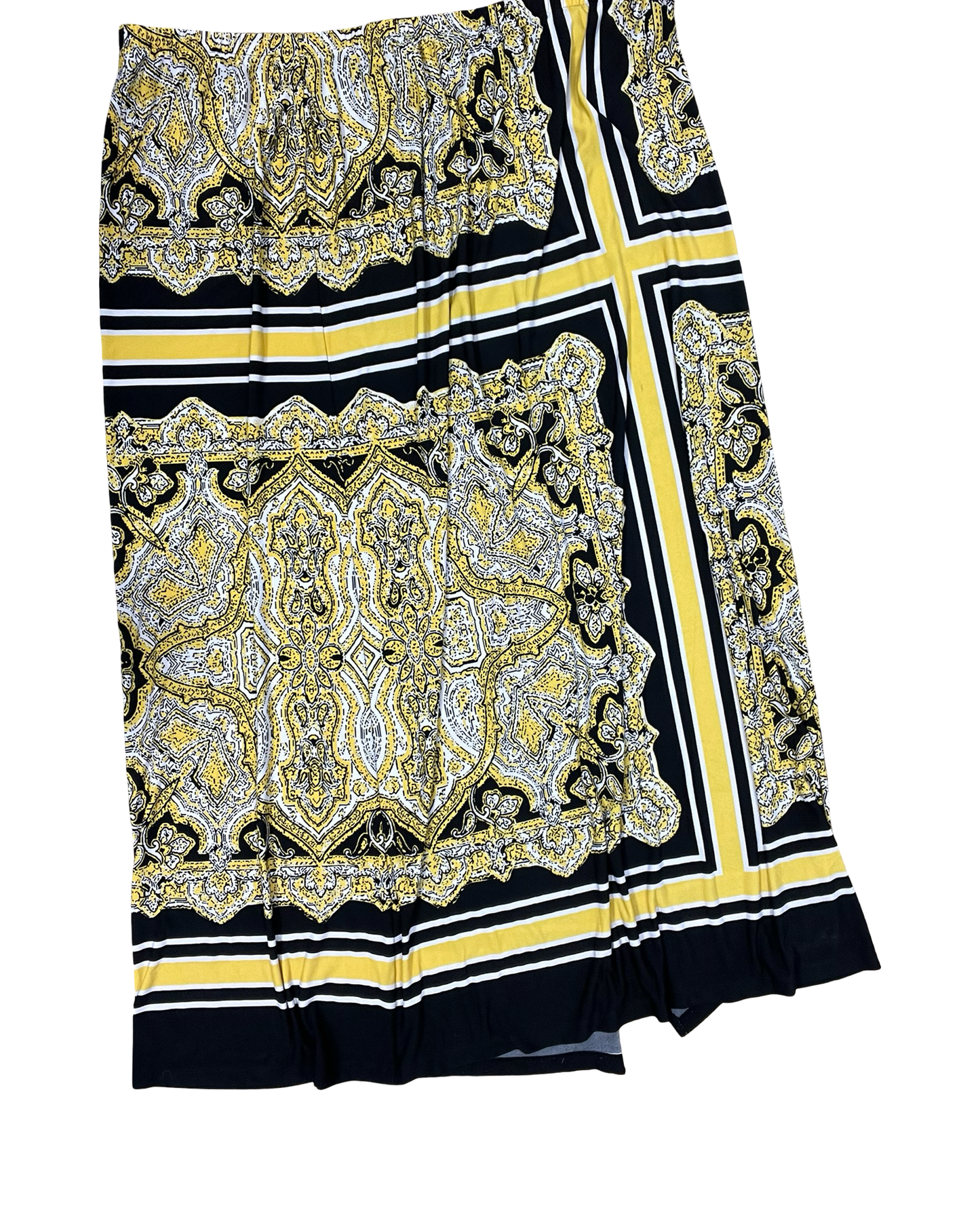 Skirt Maxi By Cato In Black & Yellow, Size:28